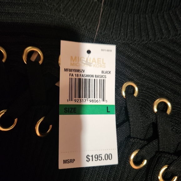 NWT Michael Kors Grommet Lace Up Sweater Dress - Picture 4 of 9